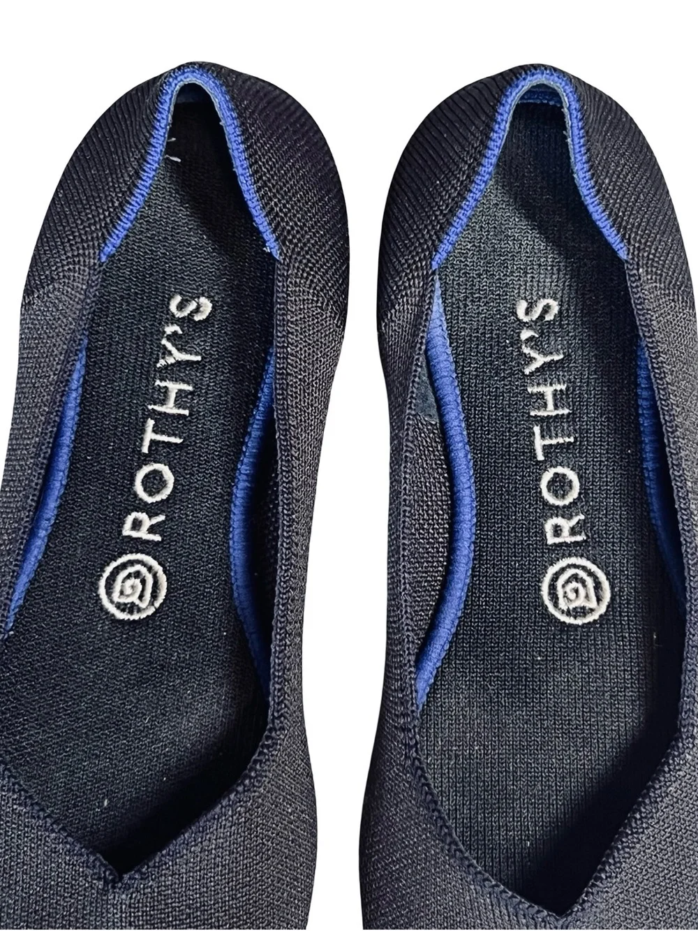 Rothy’s Women’s 7.5 Navy Blue Ballet Flats Solid Knit Round Toe Stretch Washable - Picture 7 of 10